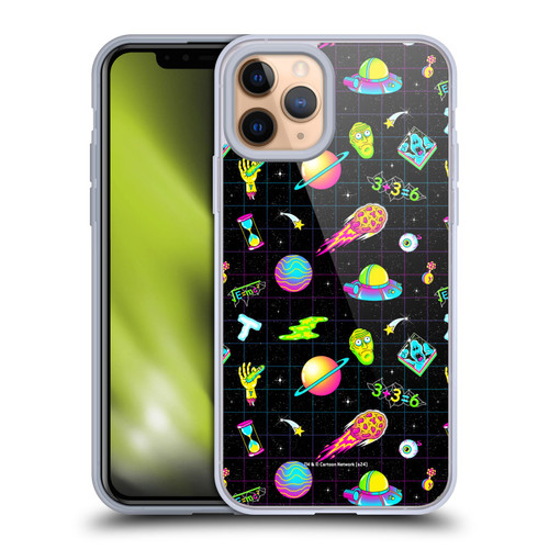 Rick And Morty Season 3 Graphics Neon Pattern Soft Gel Case for Apple iPhone 11 Pro & MagSafe