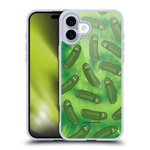 Rick And Morty Season 3 Graphics Pickle Rick Pattern Soft Gel Case for Apple iPhone 16 Plus & MagSafe