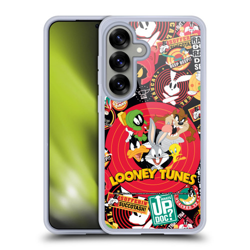 Looney Tunes Graphics and Characters Sticker Collage Soft Gel Case for Samsung Galaxy S25 & MagSafe
