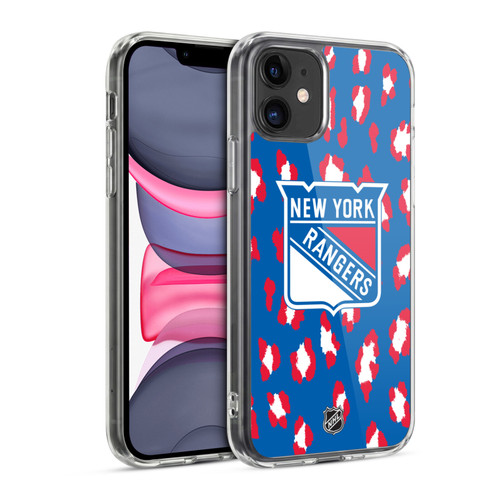NHL New York Rangers Leopard Pattern Soft Gel Case for Apple iPhone 11