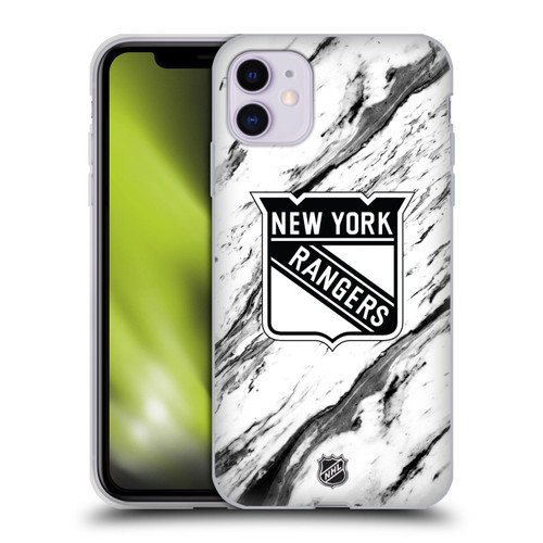 NHL New York Rangers Marble Soft Gel Case for Apple iPhone 11