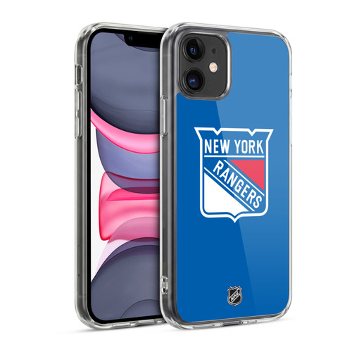 NHL New York Rangers Plain Soft Gel Case for Apple iPhone 11