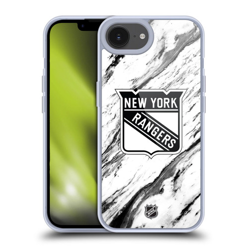 NHL New York Rangers Marble Soft Gel Case for Apple iPhone 16e & MagSafe
