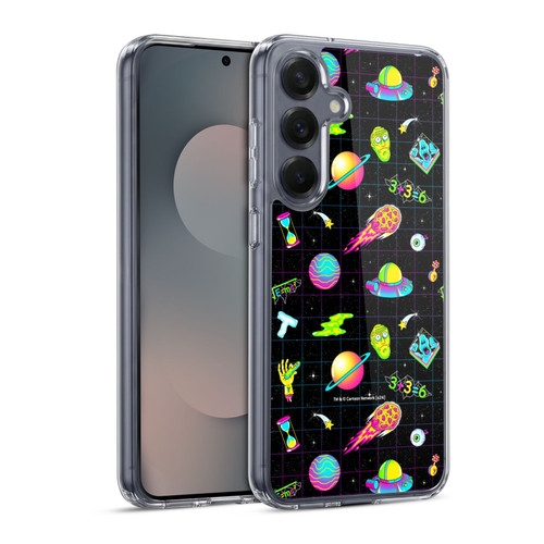 Rick And Morty Season 3 Graphics Neon Pattern Soft Gel Case for Samsung Galaxy S25 & MagSafe