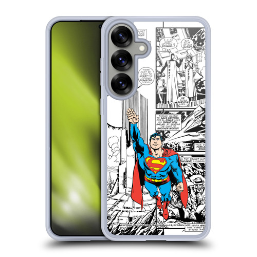Superman DC Comics Comicbook Art Flight Soft Gel Case for Samsung Galaxy S25+ & MagSafe