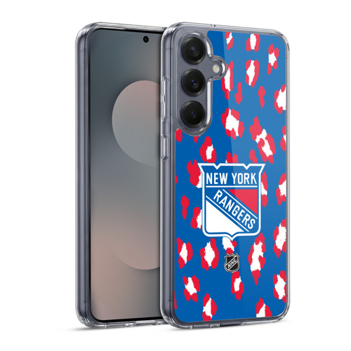 NHL New York Rangers Leopard Pattern Soft Gel Case for Samsung Galaxy S25 & MagSafe