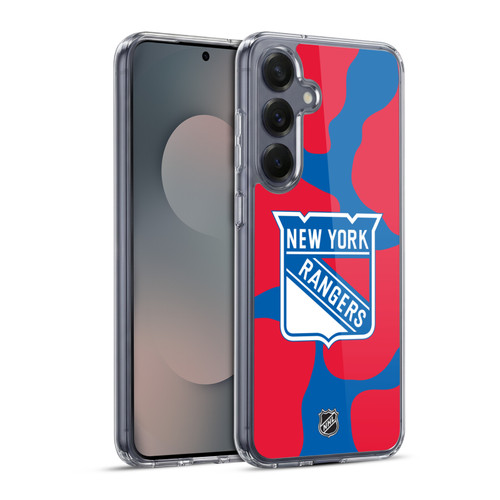 NHL New York Rangers Cow Pattern Soft Gel Case for Samsung Galaxy S25+ & MagSafe