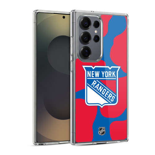 NHL New York Rangers Cow Pattern Soft Gel Case for Samsung Galaxy S25 Ultra & MagSafe