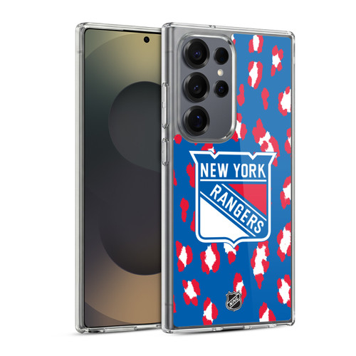 NHL New York Rangers Leopard Pattern Soft Gel Case for Samsung Galaxy S25 Ultra & MagSafe