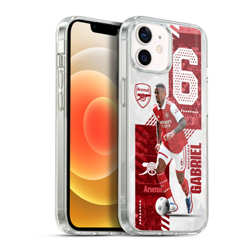 Arsenal FC 2022/23 First Team Gabriel Magalhães Soft Gel Case for Apple iPhone 12 / iPhone 12 Pro & MagSafe