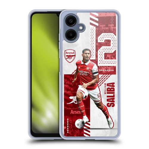 Arsenal FC 2022/23 First Team William Saliba Soft Gel Case for Samsung Galaxy A06 4G