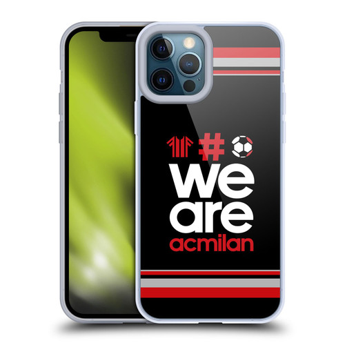 AC Milan Crest Stripes 2 Soft Gel Case for Apple iPhone 12 Pro Max & MagSafe