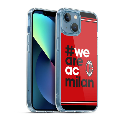 AC Milan Crest Stripes Soft Gel Case for Apple iPhone 13 Mini & MagSafe