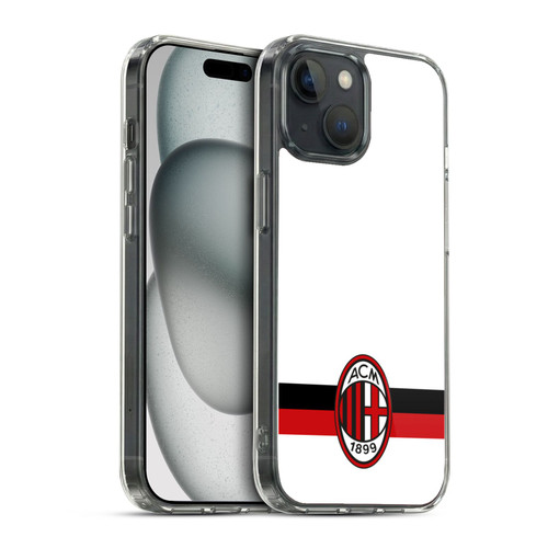 AC Milan Crest White Soft Gel Case for Apple iPhone 15 & MagSafe