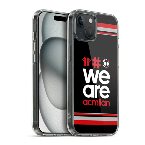 AC Milan Crest Stripes 2 Soft Gel Case for Apple iPhone 15 Plus & MagSafe