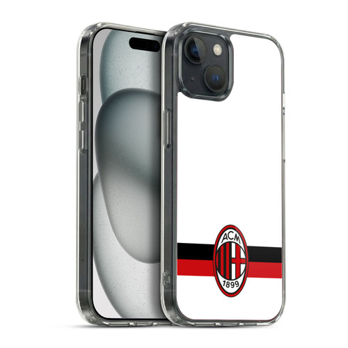 AC Milan Crest White Soft Gel Case for Apple iPhone 15 Plus & MagSafe