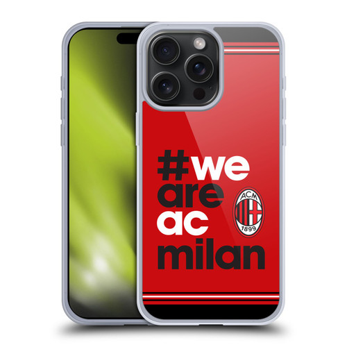 AC Milan Crest Stripes Soft Gel Case for Apple iPhone 15 Pro Max & MagSafe