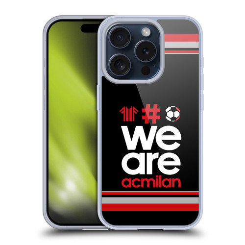 AC Milan Crest Stripes 2 Soft Gel Case for Apple iPhone 15 Pro & MagSafe