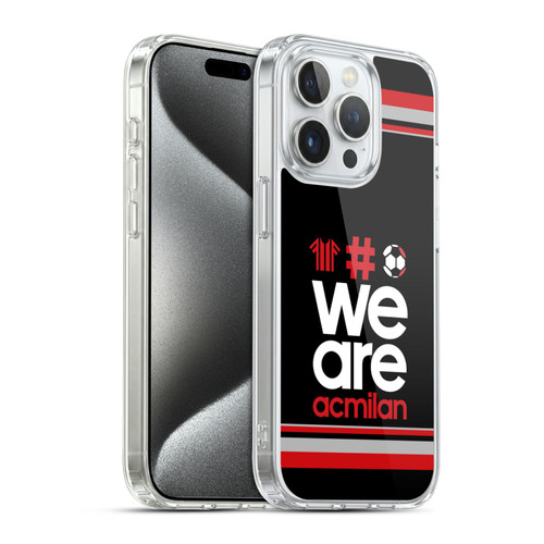 AC Milan Crest Stripes 2 Soft Gel Case for Apple iPhone 15 Pro & MagSafe