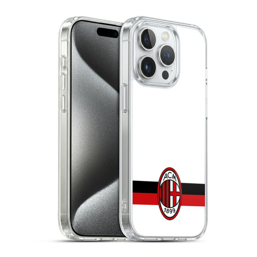 AC Milan Crest White Soft Gel Case for Apple iPhone 15 Pro & MagSafe