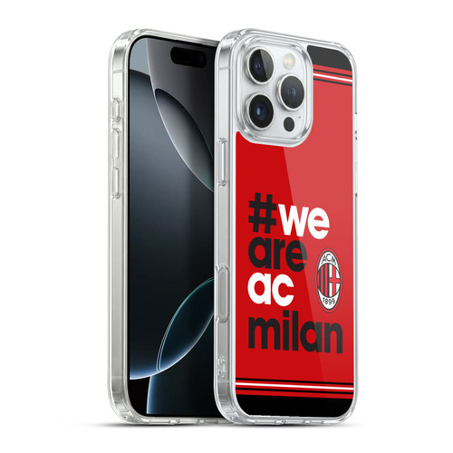 AC Milan Crest Stripes Soft Gel Case for Apple iPhone 16 Pro Max & MagSafe