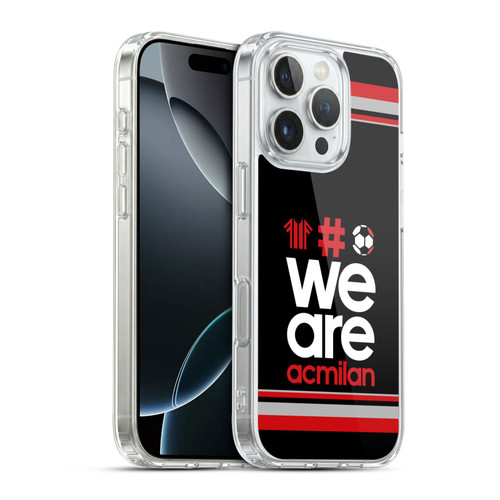 AC Milan Crest Stripes 2 Soft Gel Case for Apple iPhone 16 Pro & MagSafe