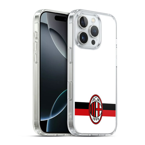 AC Milan Crest White Soft Gel Case for Apple iPhone 16 Pro & MagSafe