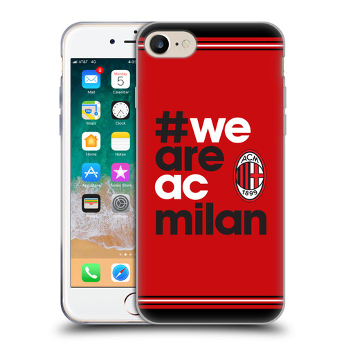 AC Milan Crest Stripes Soft Gel Case for Apple iPhone 7 / 8 / SE 2020 & 2022 & MagSafe