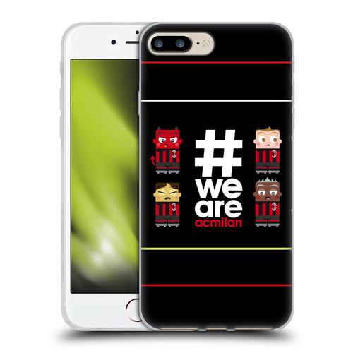 AC Milan Crest Stripes 3 Soft Gel Case for Apple iPhone 7 Plus / iPhone 8 Plus & MagSafe