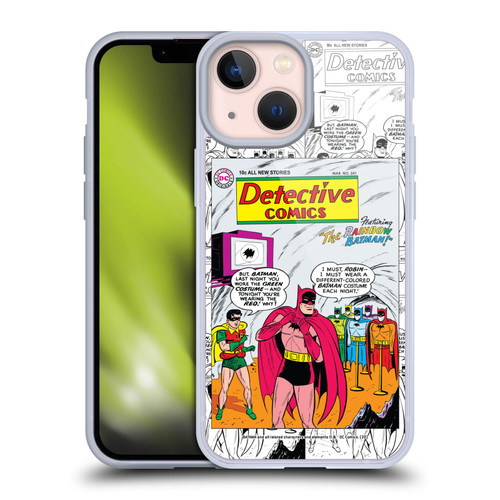 Batman DC Comics Iconic Comic Book Costumes Rainbow Soft Gel Case for Apple iPhone 13 Mini & MagSafe