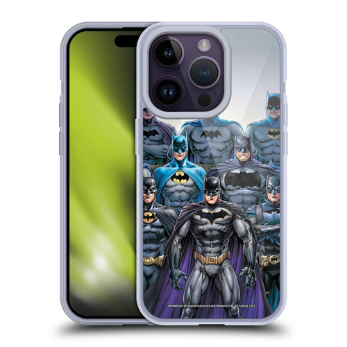 Batman DC Comics Iconic Comic Book Costumes Through The Years Soft Gel Case for Apple iPhone 14 Pro