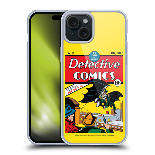 Batman DC Comics Iconic Comic Book Costumes Detective Comics #27 Soft Gel Case for Apple iPhone 15 Plus & MagSafe