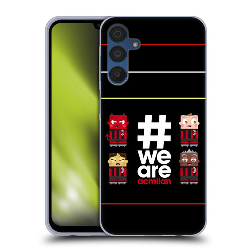 AC Milan Crest Stripes 3 Soft Gel Case for Samsung Galaxy A15 & MagSafe