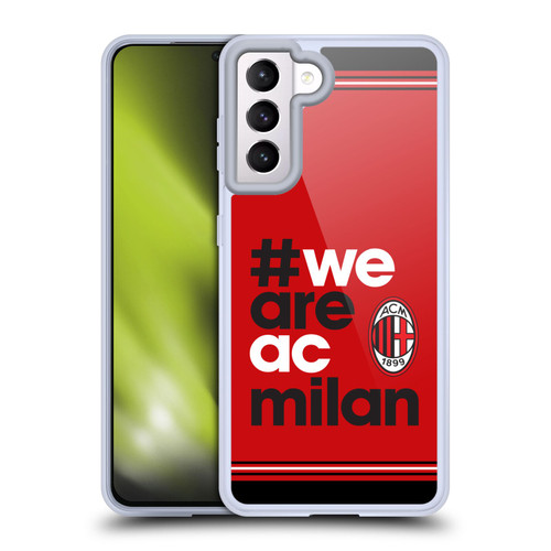 AC Milan Crest Stripes Soft Gel Case for Samsung Galaxy S21 5G & MagSafe
