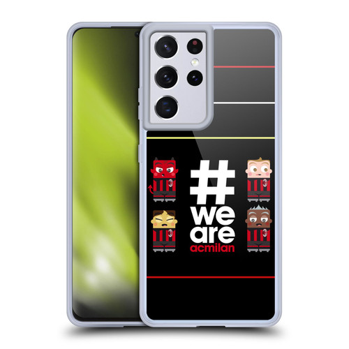 AC Milan Crest Stripes 3 Soft Gel Case for Samsung Galaxy S21 Ultra 5G & MagSafe