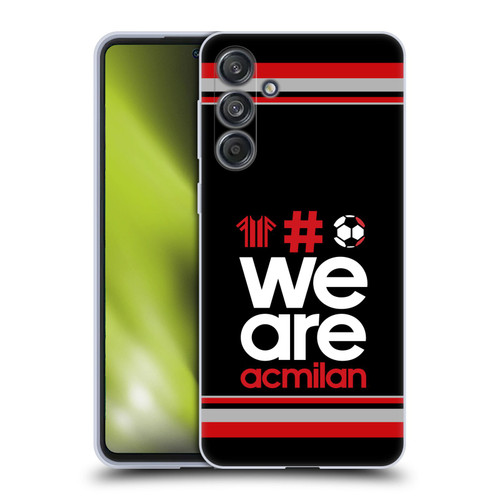 AC Milan Crest Stripes 2 Soft Gel Case for Samsung Galaxy M55 5G