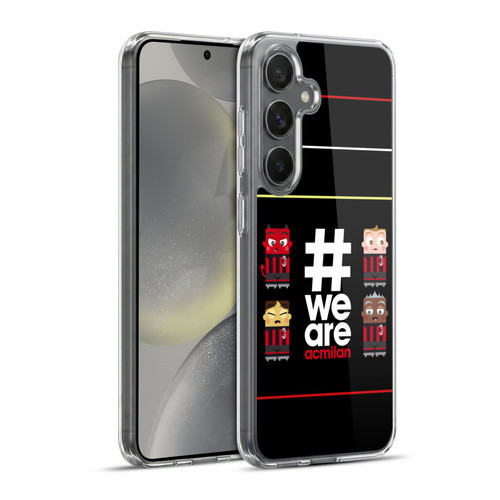 AC Milan Crest Stripes 3 Soft Gel Case for Samsung Galaxy S24+ 5G & MagSafe