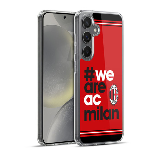 AC Milan Crest Stripes Soft Gel Case for Samsung Galaxy S24+ 5G & MagSafe