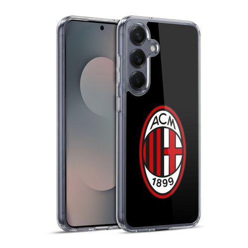 AC Milan Crest Full Colour Black Soft Gel Case for Samsung Galaxy S25+ & MagSafe
