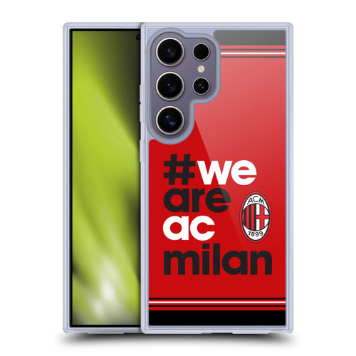 AC Milan Crest Stripes Soft Gel Case for Samsung Galaxy S25 Ultra & MagSafe