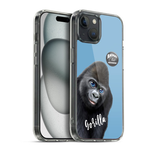 Animal Club International Faces Gorilla Soft Gel Case for Apple iPhone 15 Plus & MagSafe