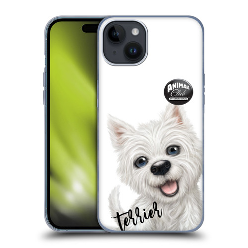 Animal Club International Faces Terrier Soft Gel Case for Apple iPhone 15 Plus & MagSafe
