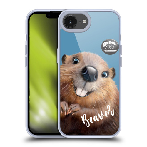 Animal Club International Faces Beaver Soft Gel Case for Apple iPhone 16e & MagSafe