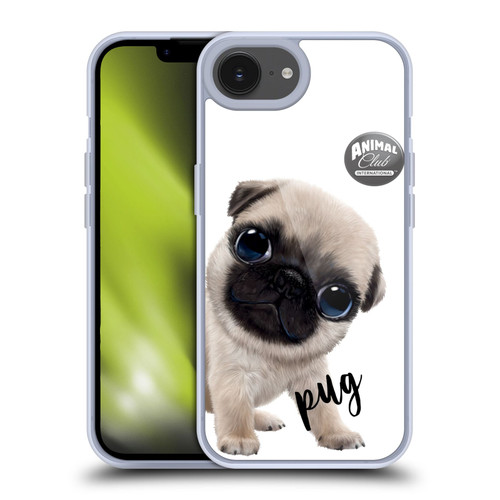 Animal Club International Faces Pug Soft Gel Case for Apple iPhone 16e & MagSafe