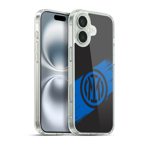 Fc Internazionale Milano Graphics Brush Strokes Soft Gel Case for Apple iPhone 16 Plus & MagSafe