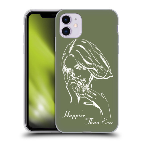 Billie Eilish Happier Than Ever Album Stencil Green Soft Gel Case for Apple iPhone 11
