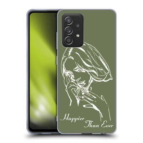 Billie Eilish Happier Than Ever Album Stencil Green Soft Gel Case for Samsung Galaxy A52 / A52s / 5G (2021)