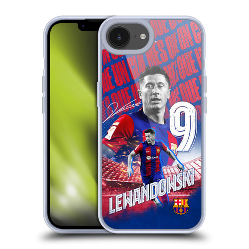 FC Barcelona 2023/24 First Team Robert Lewandowski Soft Gel Case for Apple iPhone 16e & MagSafe