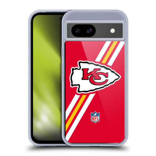 NFL Kansas City Chiefs Logo Stripes Soft Gel Case for Google Pixel 8a