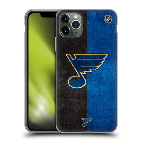 NHL St Louis Blues Half Distressed Soft Gel Case for Apple iPhone 11 Pro Max & MagSafe